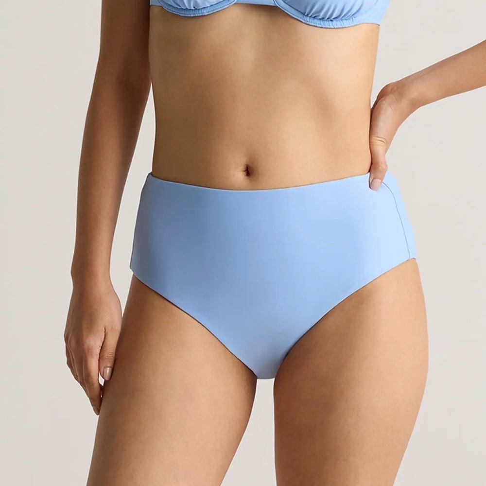 Quince High Rise Bikini Bottom in Sky Blue Size Medium 530